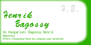 henrik bagossy business card